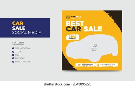 Car Sale Promotion Social Media Post Banner Design Template. Car Rental Service Social Media Ads Banner
