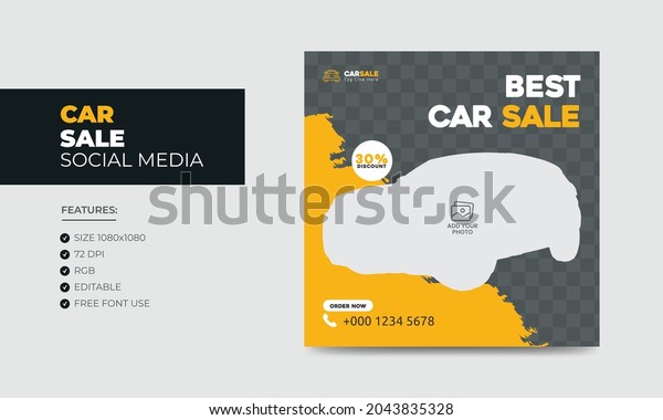 Car Sale Promotion Social\
Media Post Banner Design Template. Car Rental Service Social Media\
Ads Banner