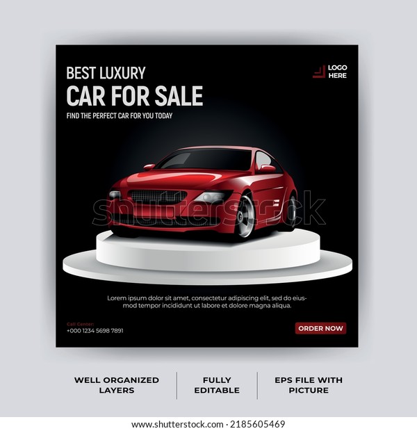 Car sale promotion social media post,\
Car sale, car banner, car rent design\
template.