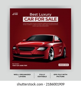 Car sale, Rent a car banner for social media post, promotion social media post, Car ads, Car banner design template.