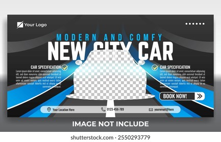 Car sale and rent social media cover banner template, car poster thumbnail design