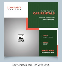 Car sale and rental banner for social media post template