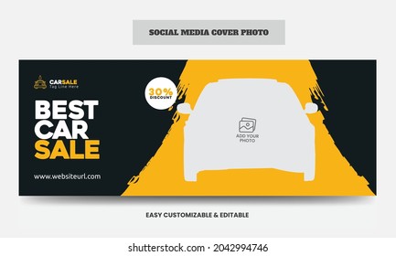Car sale Social Media Cover Photo Design Template. Car Sale Service Social media Timeline photo