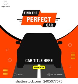 Car sale social media post background. Use in digital marketing.