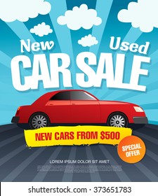 Car sale. Vector illustration
