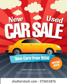 Car sale. Vector illustration