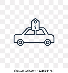 Car for sale vector outline icon isolated on transparent background, high quality linear Car for sale transparency concept can be used web and mobile