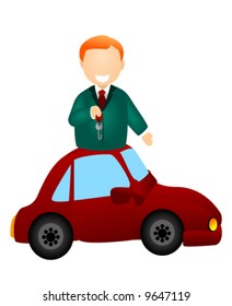 Car Sales Agent - Vector Icon