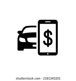 Car sales icon. Buying a car. Car value. Car running costs. Vector icon isolated on white background.