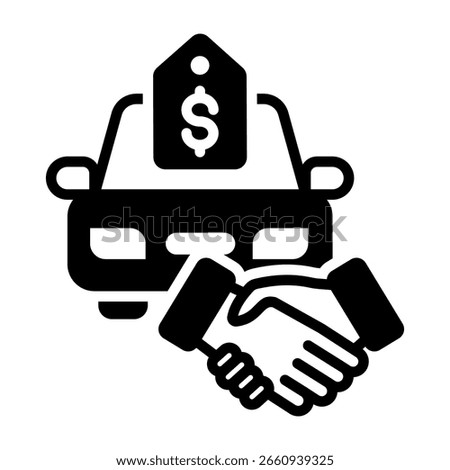 Car Sales Icon Mixed Vector Illustration