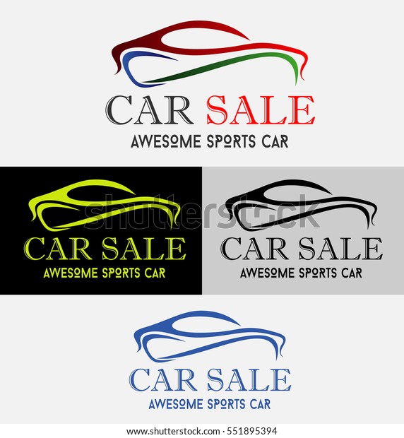 Car sales\
logo design idea with shape of\
automobile