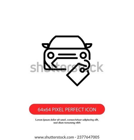 car sales outline icon pixel perfect for website or mobile app