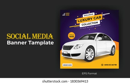 Car Sales Social Media Banner Design Template.