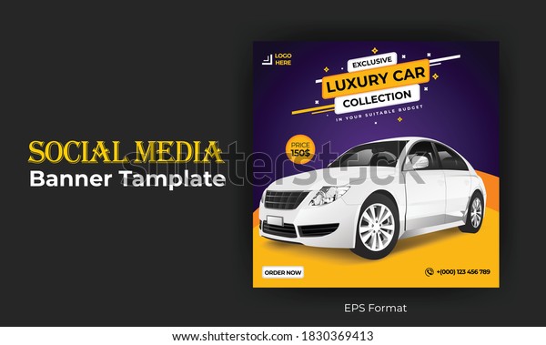 Car sales\
social media banner design\
template.