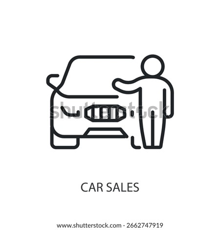 Car sales thin line vector icons.