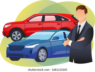 Car sales with various cars that are ready for sale, for mobile app, website and landing page