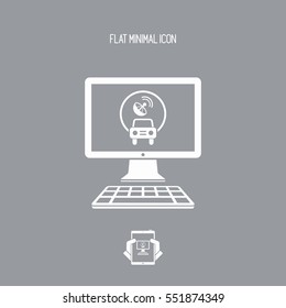 Car satellitar system application - Vector flat icon