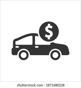 Car saving icon, vector graphics