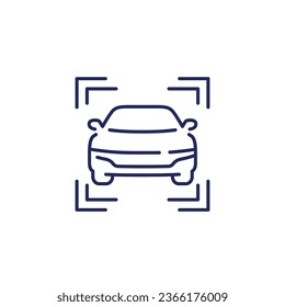 car scanning line icon on white