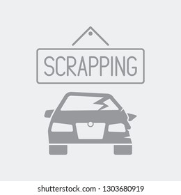 Car scrapping concept icon