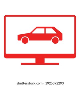 Car and screen on white