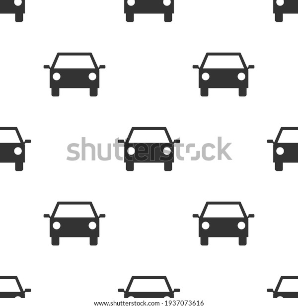 Car seamless\
pattern. Cute cartoon black racing cars white background. Vector\
illustration isolated on\
white