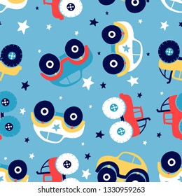 Car seamless pattern print design. Vector illustration design for fashion fabrics, textile graphics, prints.