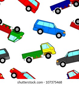 Car seamless wallpaper, vector illustration