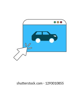 car search colored icon. vector design illustration.