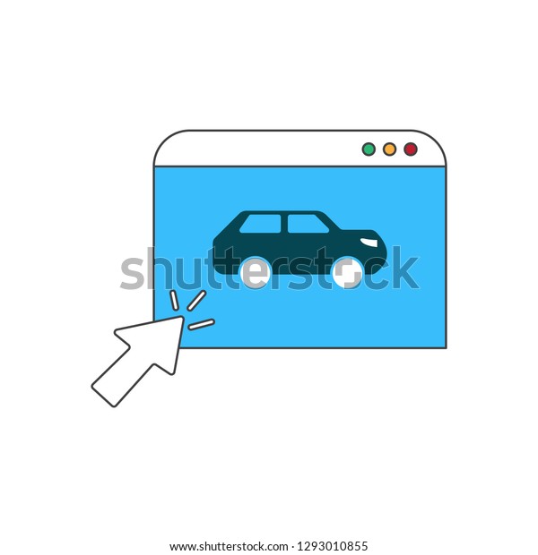 car\
search colored icon. vector design\
illustration.