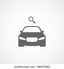 Car And Search Flat Icon On White Background