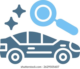 Car Search Glyph Two Colour Icon