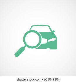 Car Search Green Flat Icon On White Background