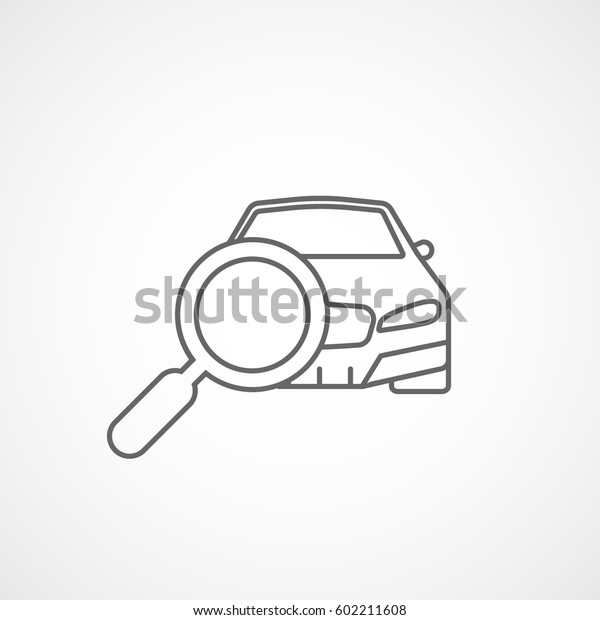 Car Search Line Icon\
On White Background