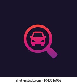 car search vector icon for web and apps