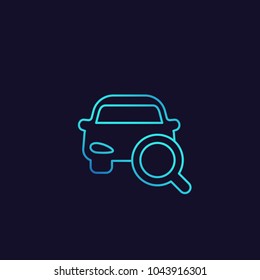 Car Search Vector Linear Icon