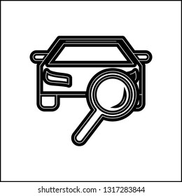 car searching problem icon. Element of Cars service and repair parts for mobile concept and web apps icon. Glyph, flat line icon for website design and development, app development
