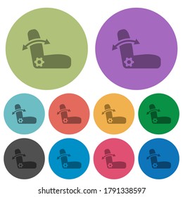 Car seat adjustment darker flat icons on color round background