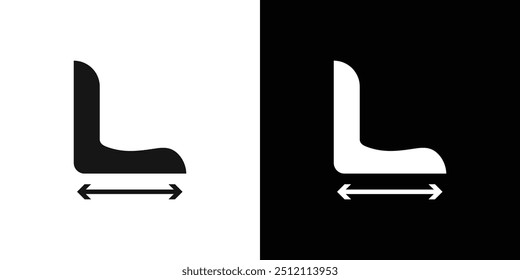 Car seat adjustment icon Black line art vector logo set