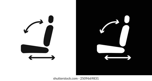 Car seat adjustment icon Flat vector set outline