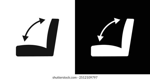 Car seat adjustment icon Flat fill set collection