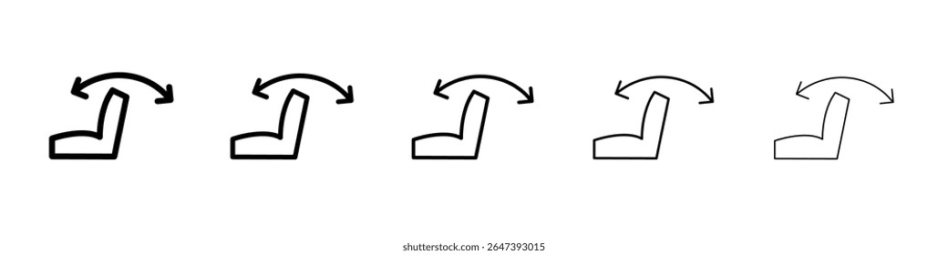 Car seat adjustment icon flat illustration set logo