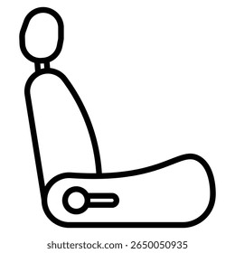 ícone de ajuste de assento de carro plano delineamento fino logotipo de arte