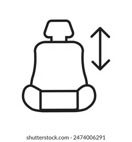 Icono de ajuste de asiento de coche ideal para Diseños de automoción y seguridad