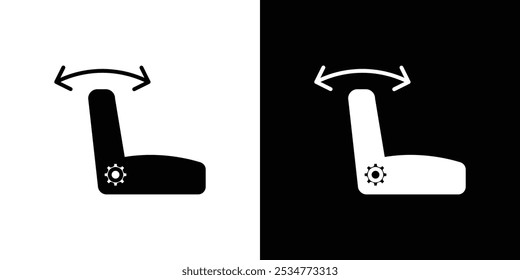 Ícone de ajuste de assento de carro logotipo linear isolado