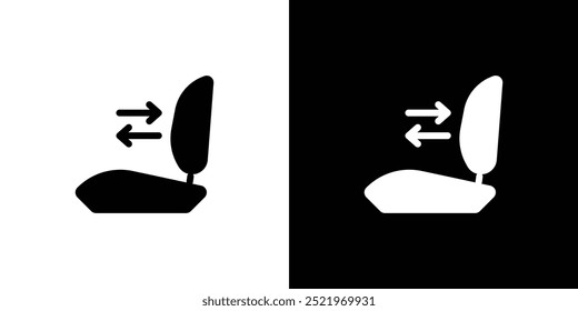 Ícone de ajuste de assento de carro definir ilustração vetorial