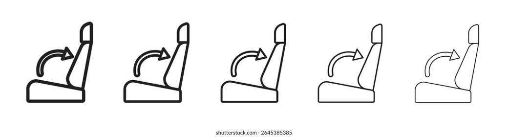 Ilustração de vetor de ícone de ajuste de assento de carro isolado