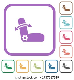 Car seat adjustment simple icons in color rounded square frames on white background