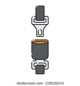 Car seat belt. Flat abstract icon. Vector illustration