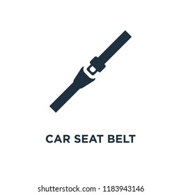 Car Seat Belt icon. Black filled vector illustration. Car Seat Belt symbol on white background. Can be used in web and mobile.